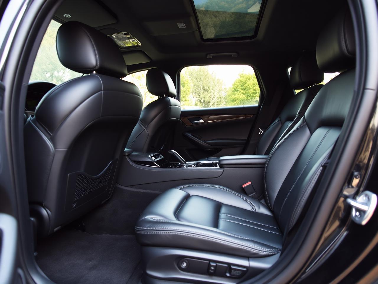 Pristine luxury car interior