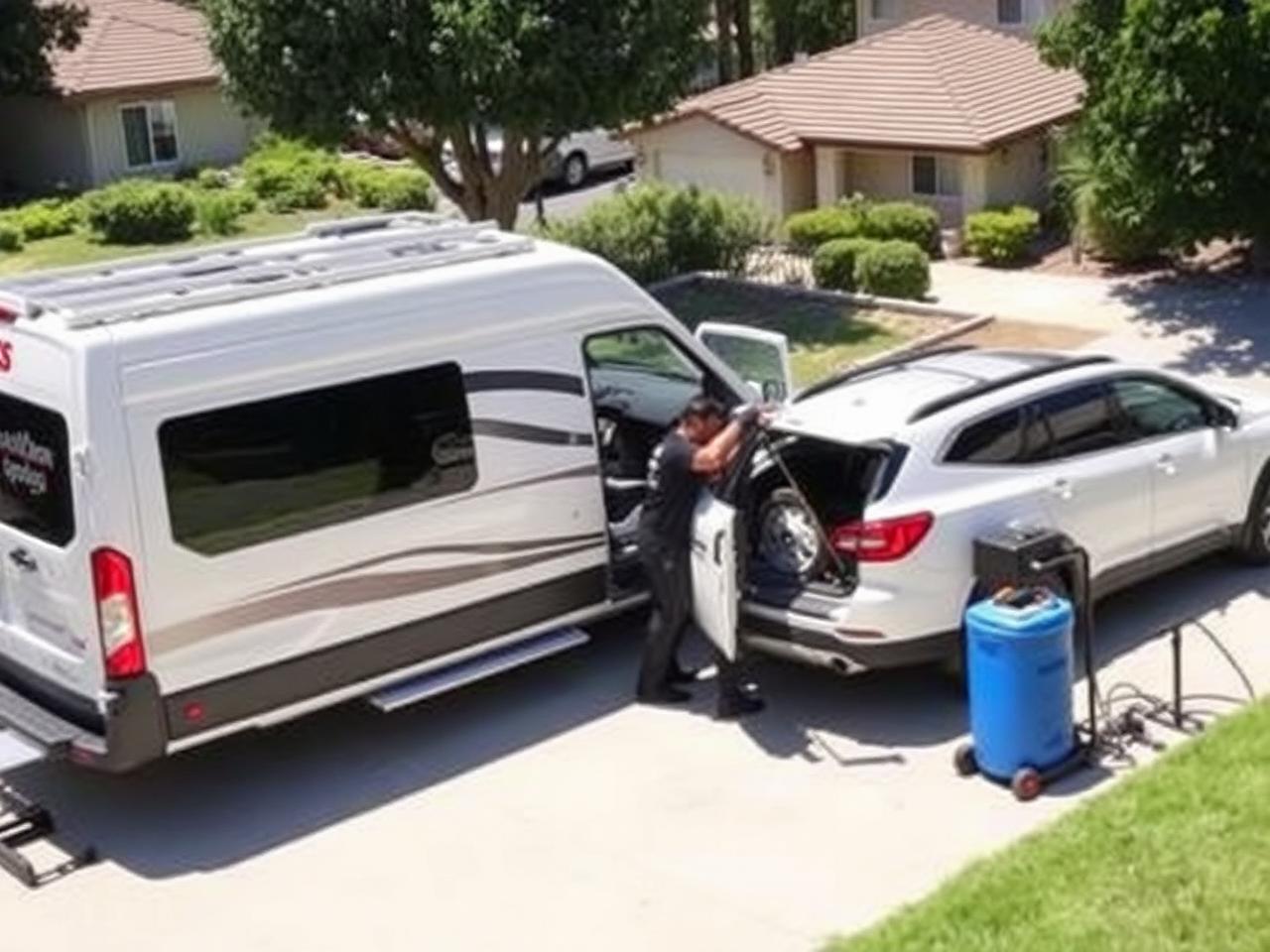 Mobile car detailing service at customer's driveway in Fremont